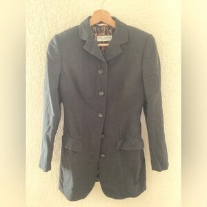 Vintage Y2K Dolce & Gabbana Dark Gray Virgin Wool Long Blazer / Mini Dress